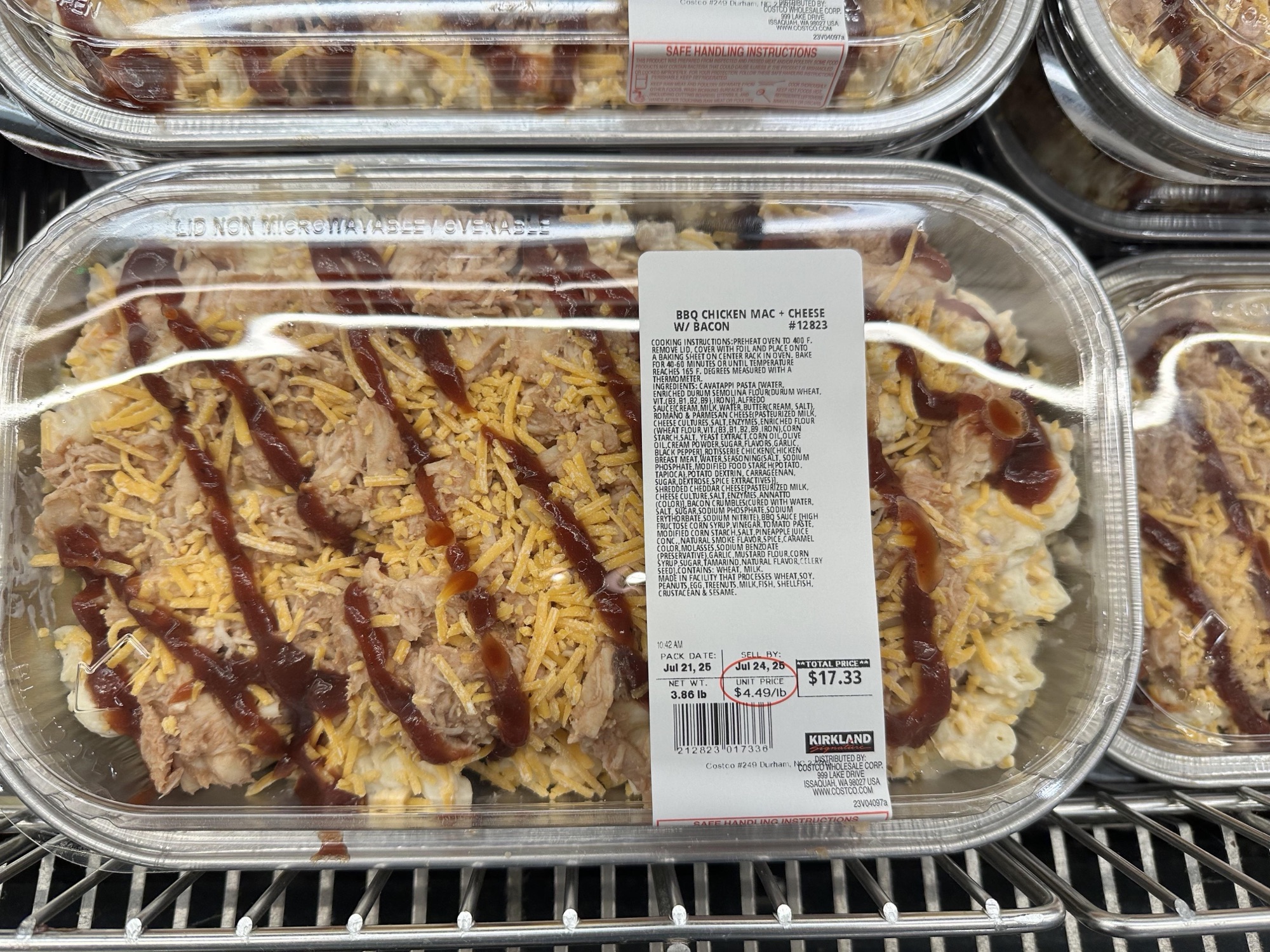 BBQ Chicken Mac and Cheese with Bacon cavatappi – best Costco food new April 2026 prepared meal