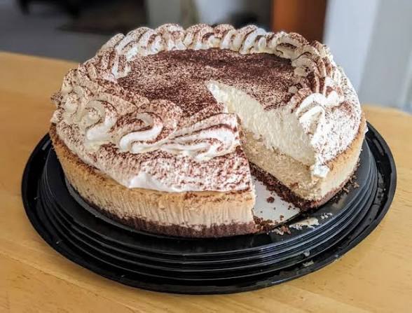 Tiramisu Cheesecake with mascarpone topping – best Costco food spring 2026 bakery