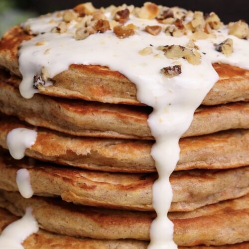 Carrot Cake Pancakes with Cream Cheese Butter 2 carrot cake pancakes with cream cheese butter