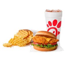 Raising Cane's vs. Chick-fil-A: Is the Hype Real? 3 Chick-fil-A classic chicken sandwich with waffle fries and a fountain drink