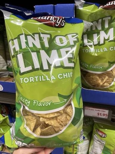 Clancy's Hint of Lime Tortilla Chips best Aldi snack under two dollars