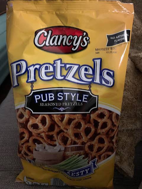 Clancy's Pub-Style Seasoned Pretzels bag one of the best Aldi snacks for salty snack lovers