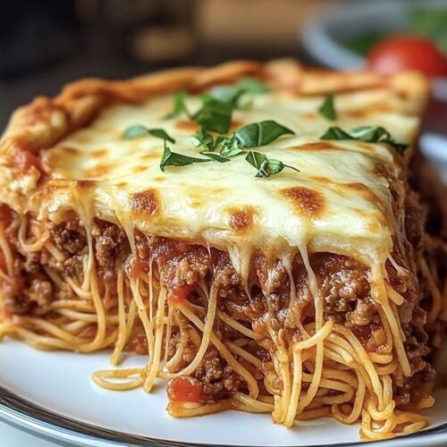 Leftover Spaghetti Pie Recipe (Easy Baked Pasta Pie) 2 Leftover Spaghetti Pie Recipe