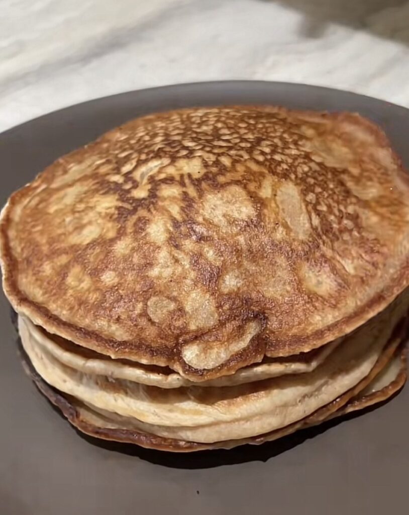 mochi pancakes recipe with crispy edges in a pan