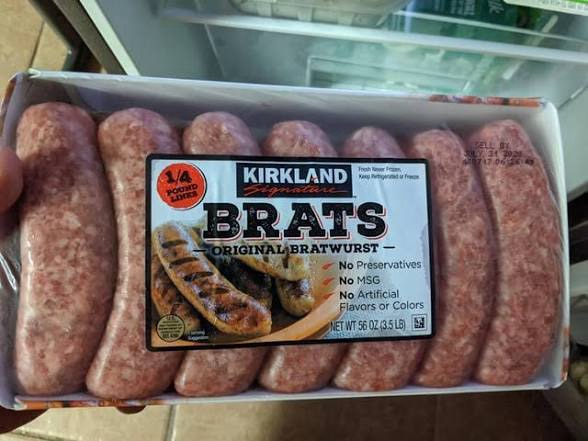 costco memorial day food best, costco bbq food under 50: Kirkland Original Bratwurst