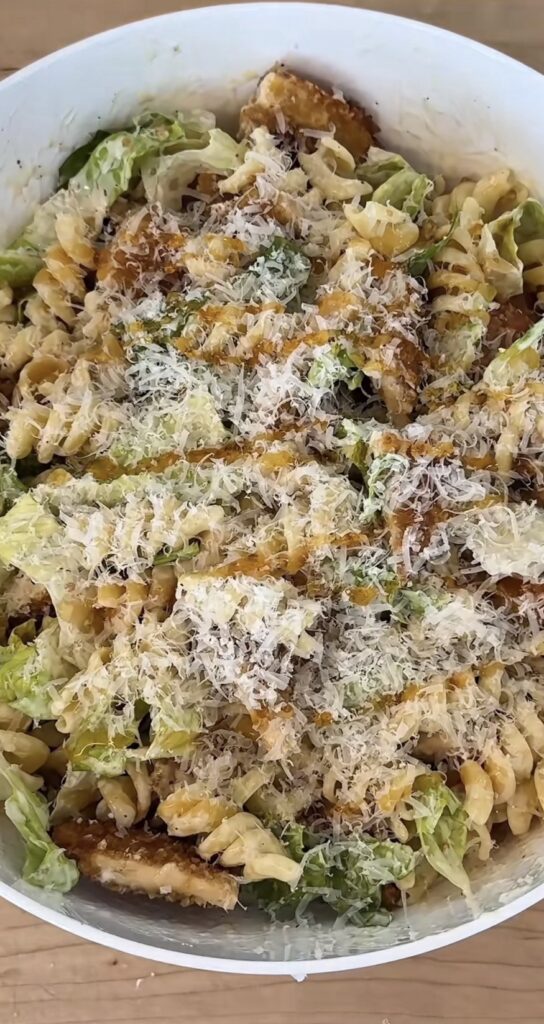 Hot Honey Caesar Pasta Salad