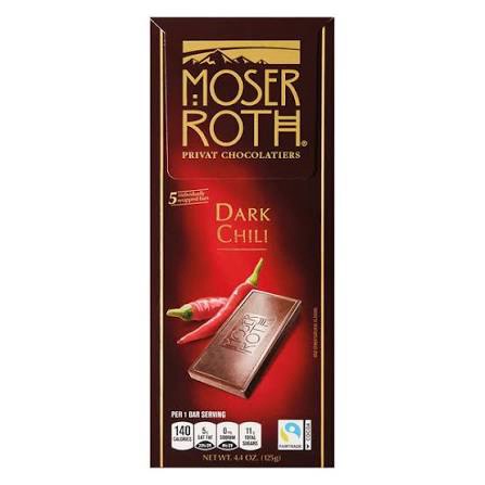 Moser Roth Dark Chili Bar best Aldi chocolate snack smooth dark chocolate with mild chili heat