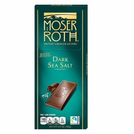 Moser Roth Sea Salt Dark Chocolate Bar best Aldi snack bitter dark chocolate with sea salt crystals