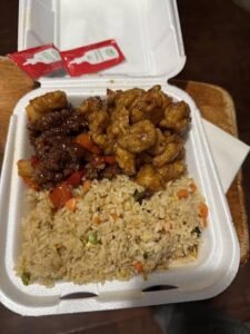Panda Express Beijing Beef with bell peppers and onions - panda express menu item