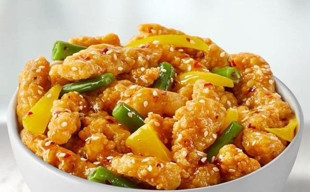 Panda Express Honey Sesame Chicken Breast with green beans - panda express menu item