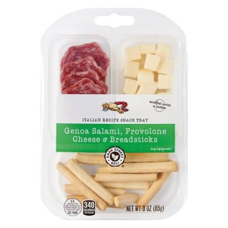 Park Street Deli Salami and Provolone Snack Tray best Aldi ready-to-eat snack with chocolate almonds