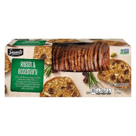 Savoritz Raisin and Rosemary Artisan Crisps best Aldi snack sweet savory crackers for charcuterie