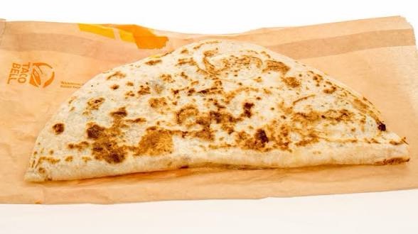 taco bell hack – double grilled taco bell quesadilla on wrapper