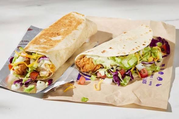 taco bell ordering hacks – grilled burrito and soft taco on taco bell wrapper