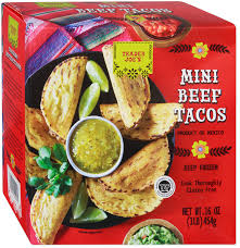 Trader Joe's Mini Beef Tacos frozen food - trader joe's frozen food