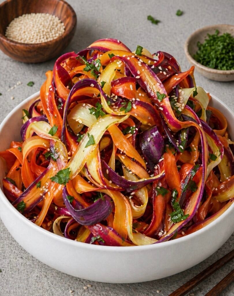 Viral Carrot Ribbon Salad (The "Glow-Up" Salad TikTok Won't Stop Making) 1 Viral Carrot Ribbon Salad