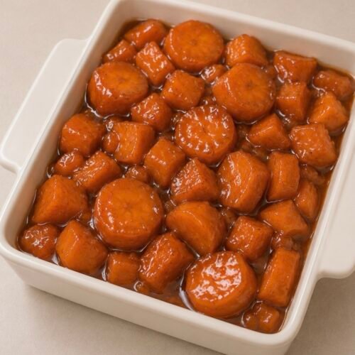 Candied Carrots Recipe (Stovetop Glazed, Ready in 25 Minutes) 1 Candied carrots glazed in butter and brown sugar sauce in a skillet