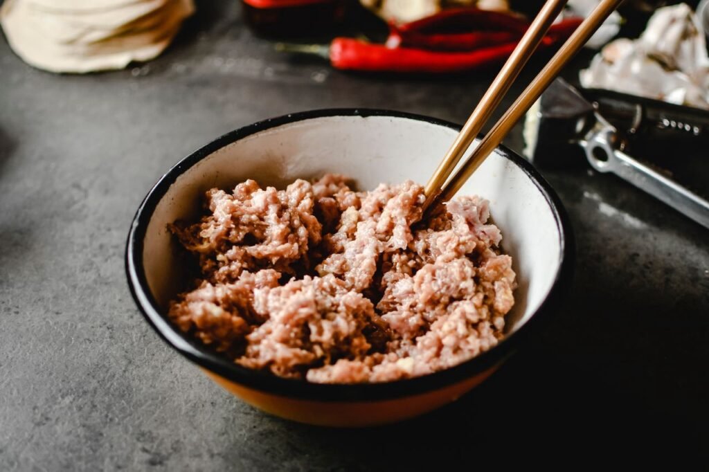 Ground turkey (93/7), the easiest ground beef substitute, used for chili