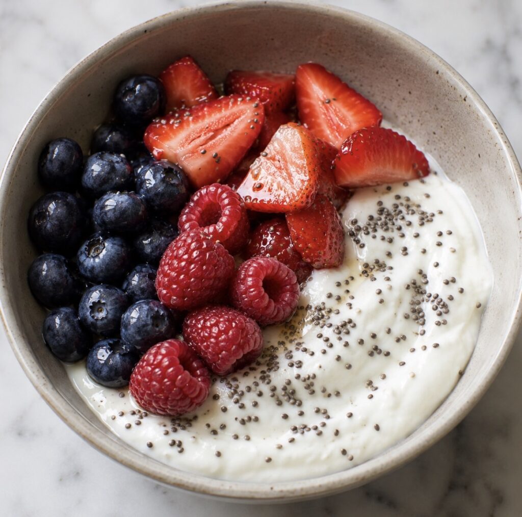 Greek Yogurt With Chia Seeds and Berries