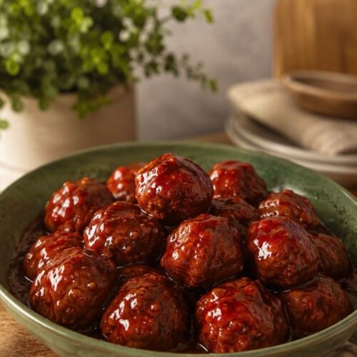 Crockpot Grape Jelly Meatballs