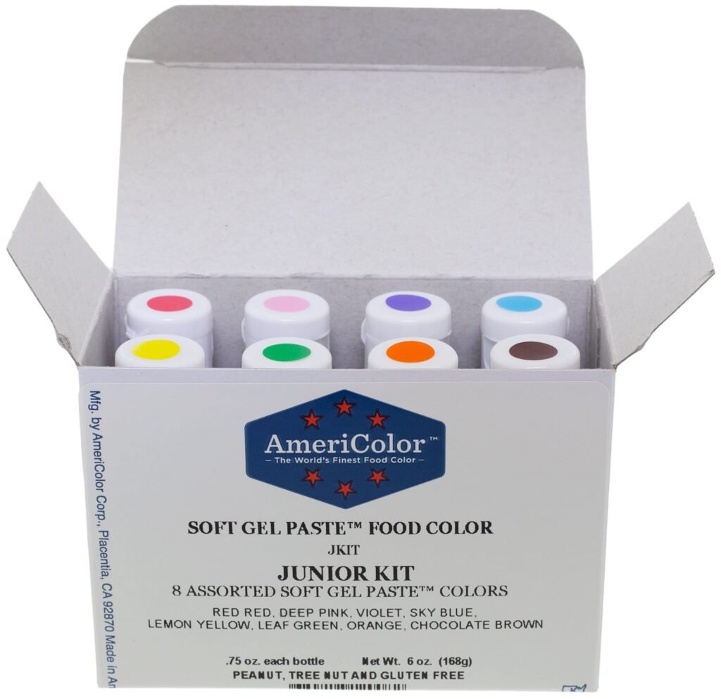 Orange and black gel food coloring set for Halloween baking