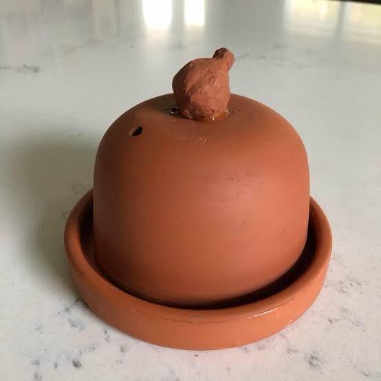 Terracotta garlic roaster