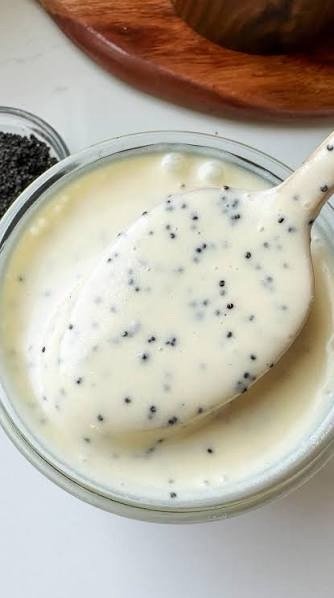 Homemade poppyseed dressing in a jar