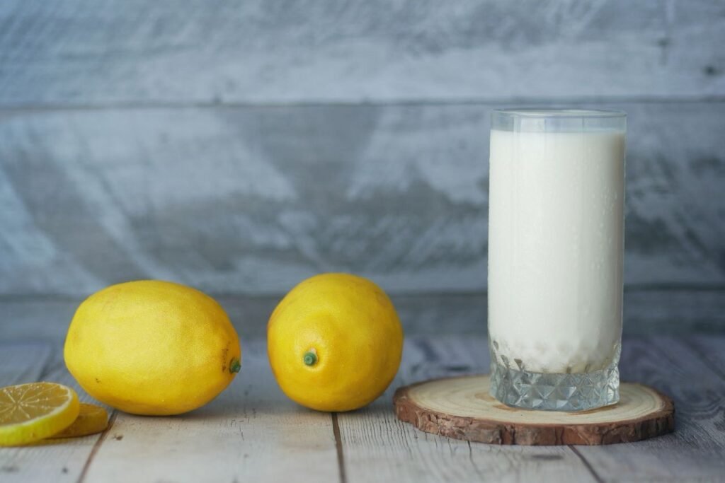 Lemon shake-up drink in a mason jar