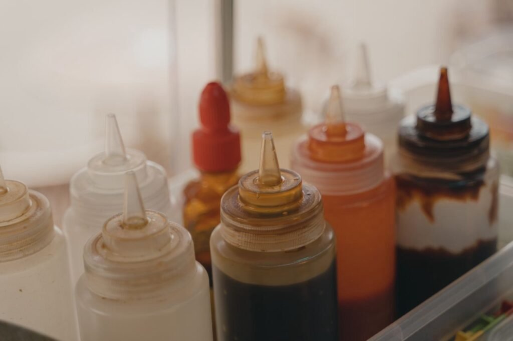 Homemade vinaigrette salad dressing in a jar