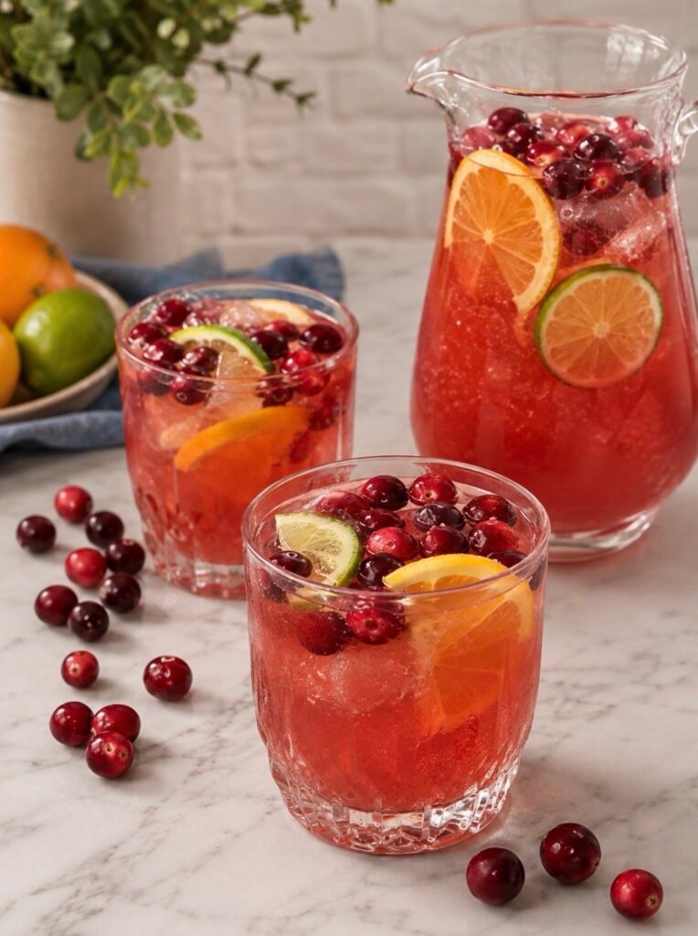Sparkling Cranberry Mocktail Punch