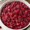 Bowl of spicy jalapeño cranberry sauce as a substitute for canned cranberry sauce